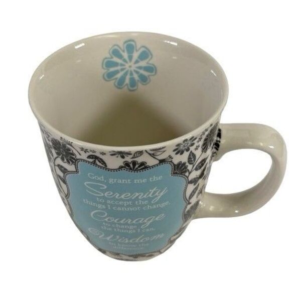 Serenity Prayer Ceramic Coffee Mug Floral Courage Wisdom Inspirational New w/Box - Picture 3 of 14
